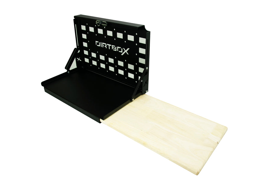 Folding Camp Table with Cutting Board & Side Molle Box